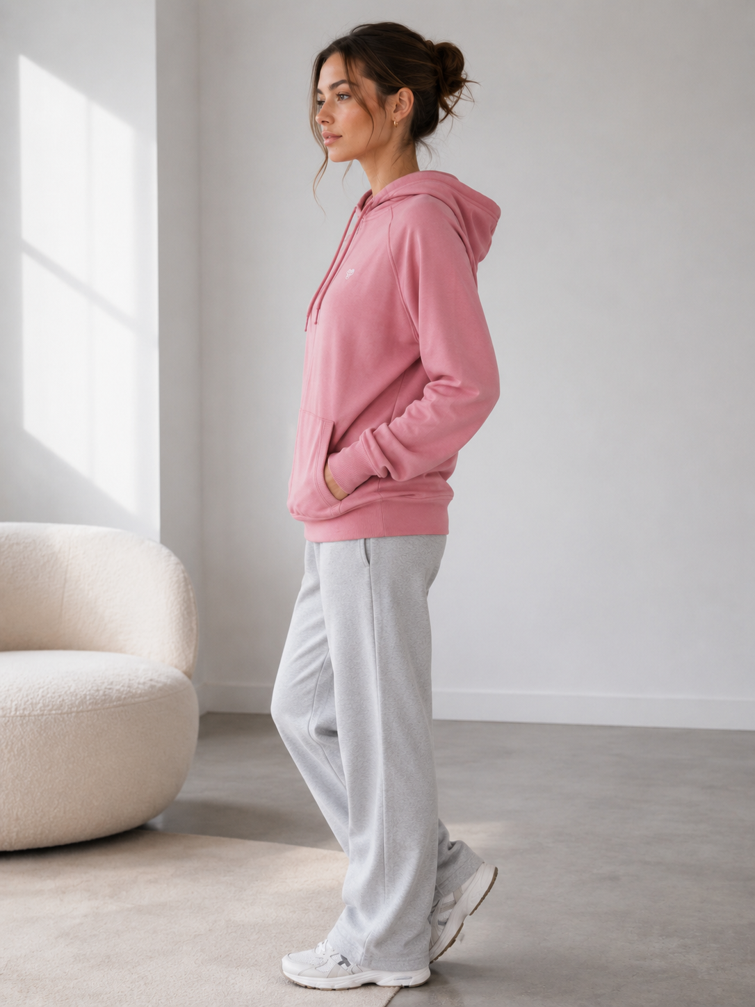 Studio Fermuarlı Oversize Hoodie - Sweatshirt fason üretim görsel 2