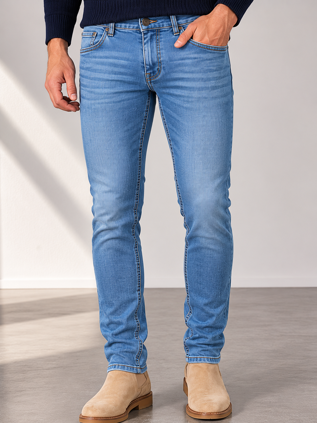 Studio Açık Mavi Extra Slim Jean - Pantolon fason üretim görsel 2