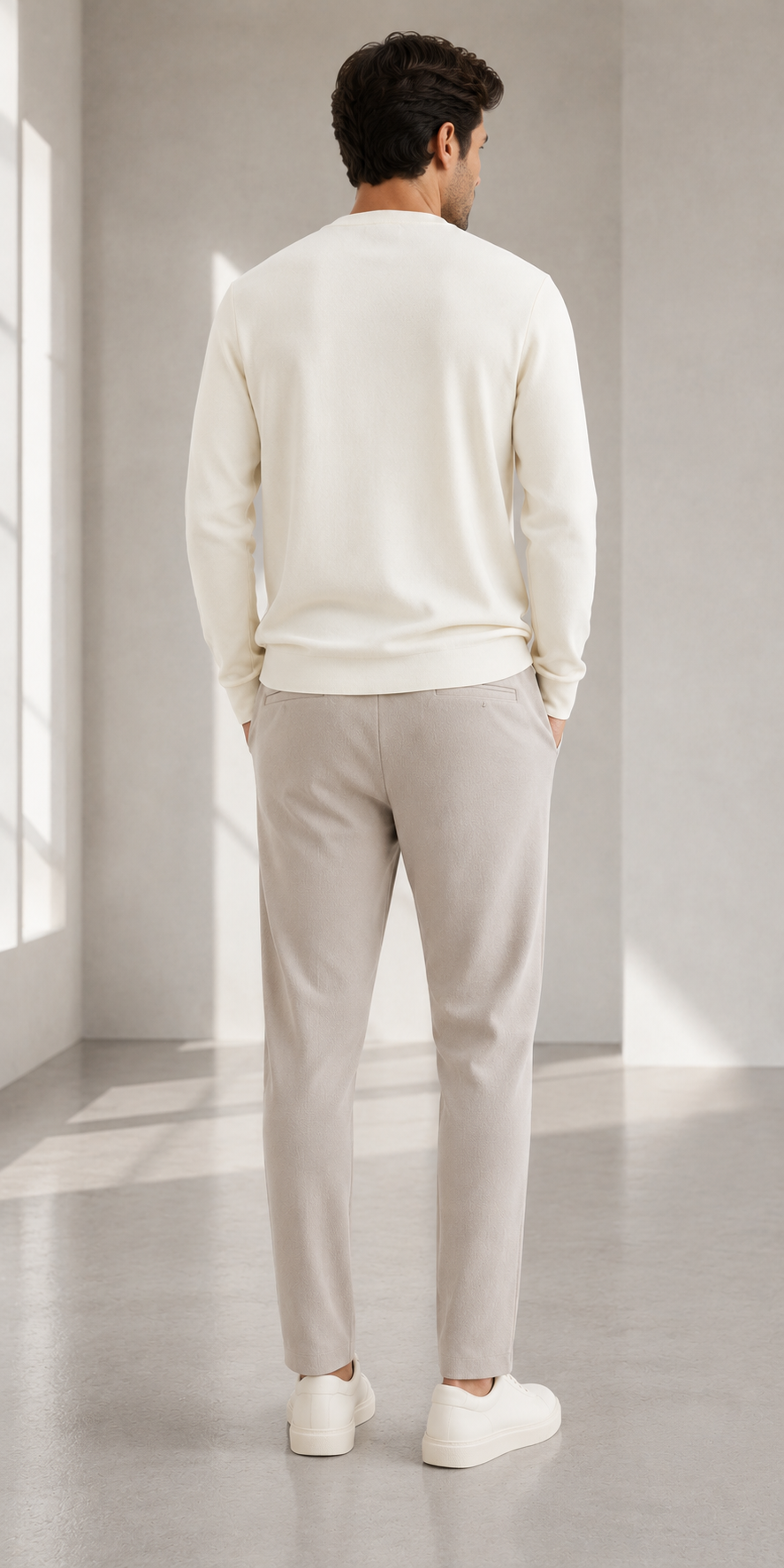 Studio Açık Gri Carrot Fit Pantolon - Pantolon fason üretim görsel 4