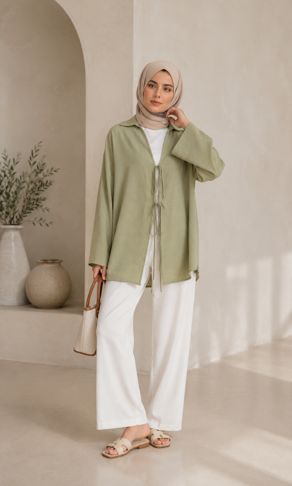 Studio Oversize Kimono Bluz - Haki
