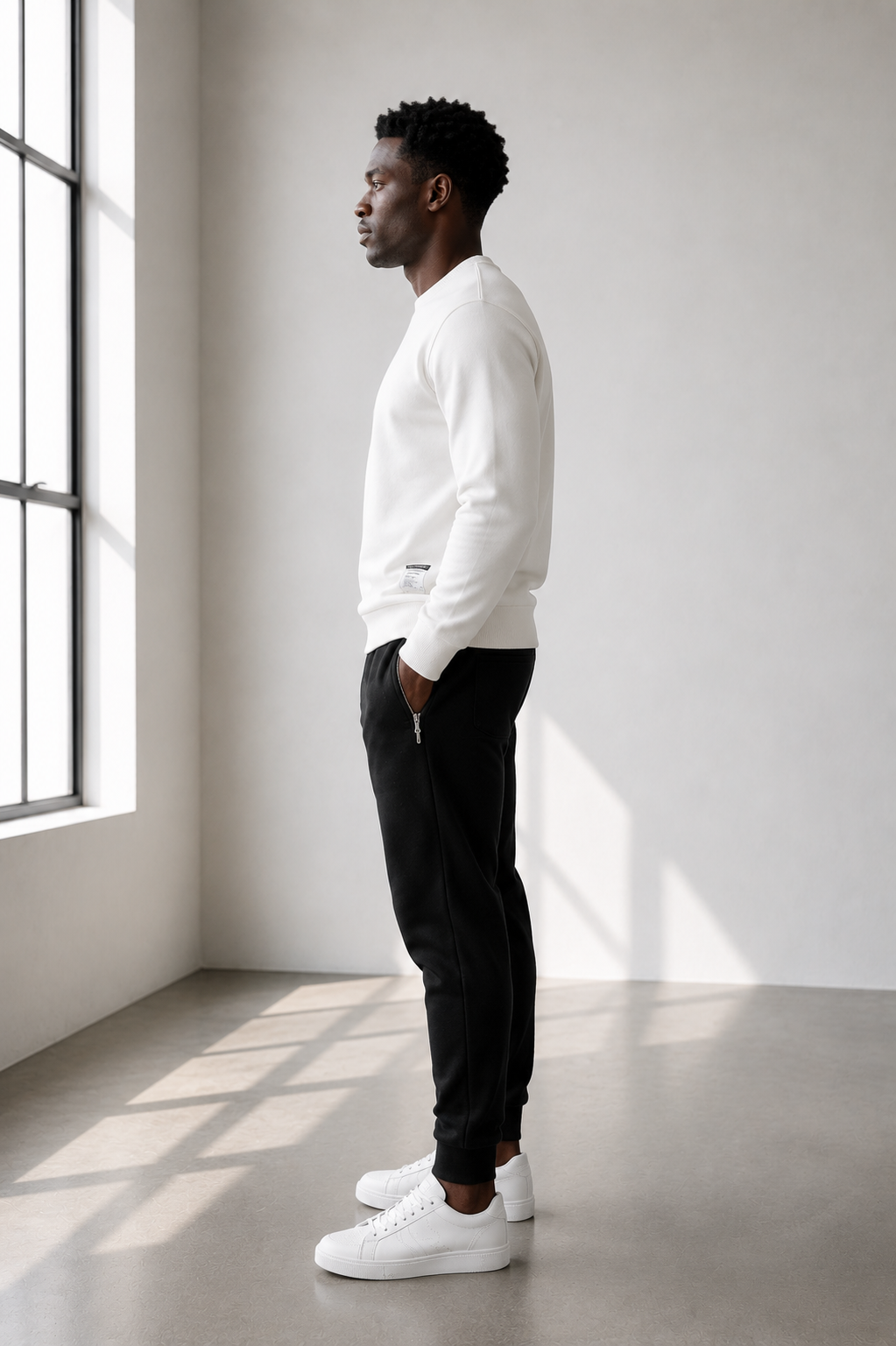 Studio Beyaz Basic Sweatshirt - Sweatshirt fason üretim görsel 3