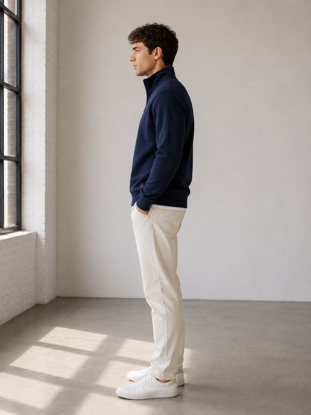 Studio Lacivert Polar Sweatshirt - Sweatshirt fason üretim görsel 3