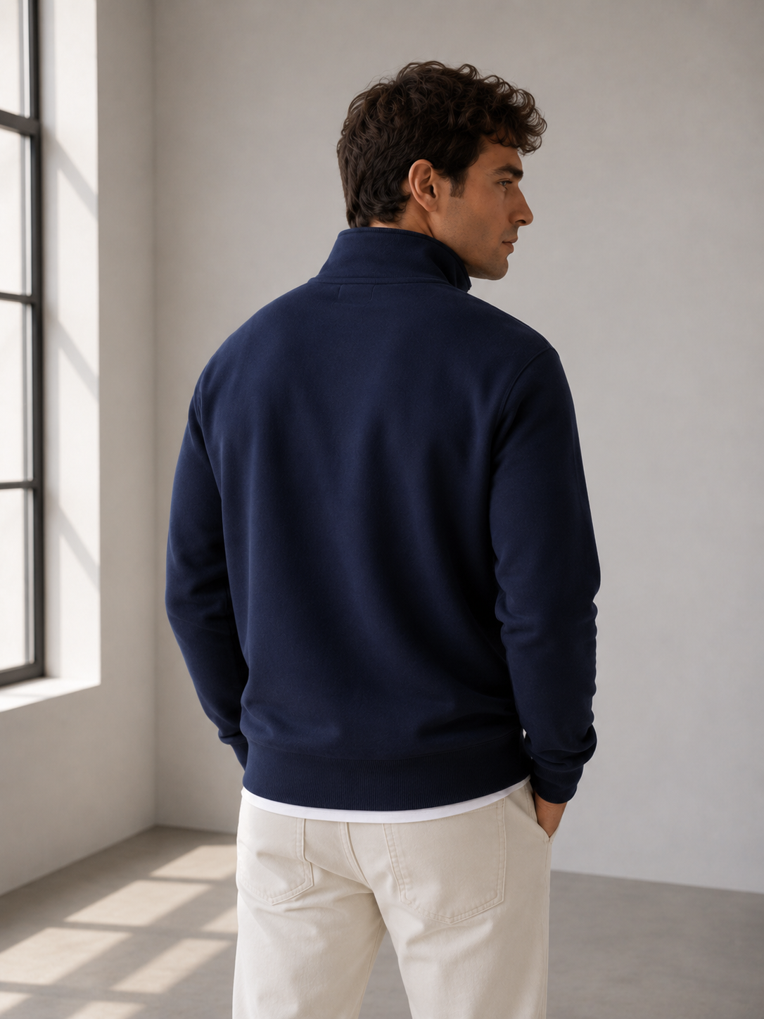 Studio Lacivert Polar Sweatshirt - Sweatshirt fason üretim görsel 4