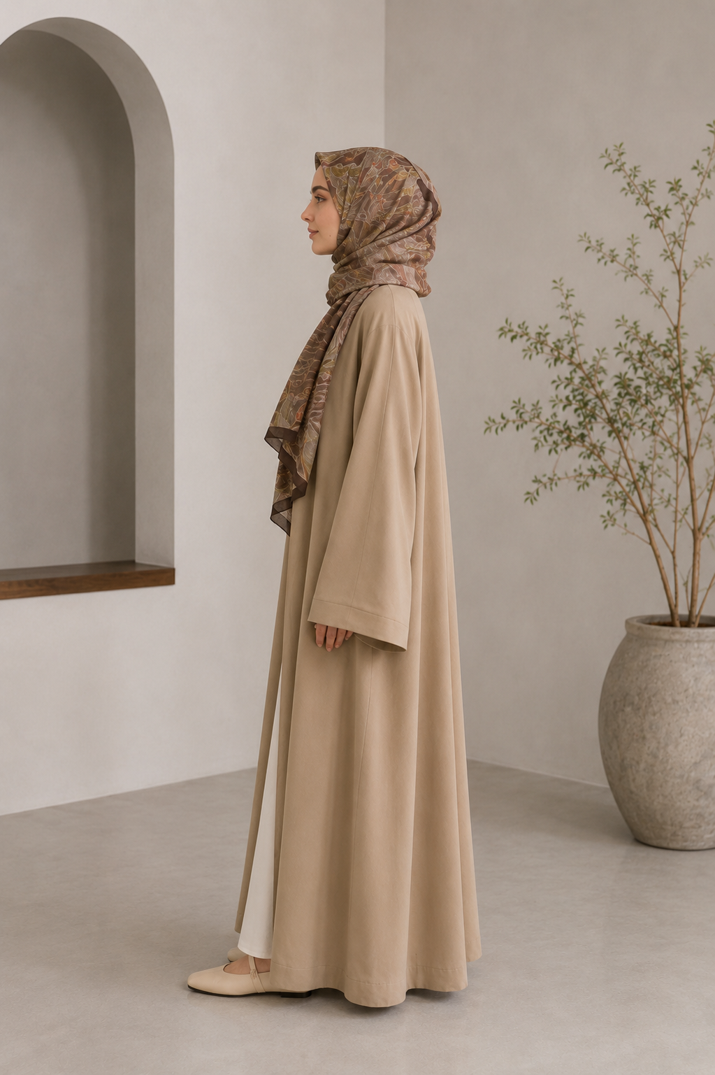 Studio Çin Düğmeli Abaya - Tesettür fason üretim görsel 3