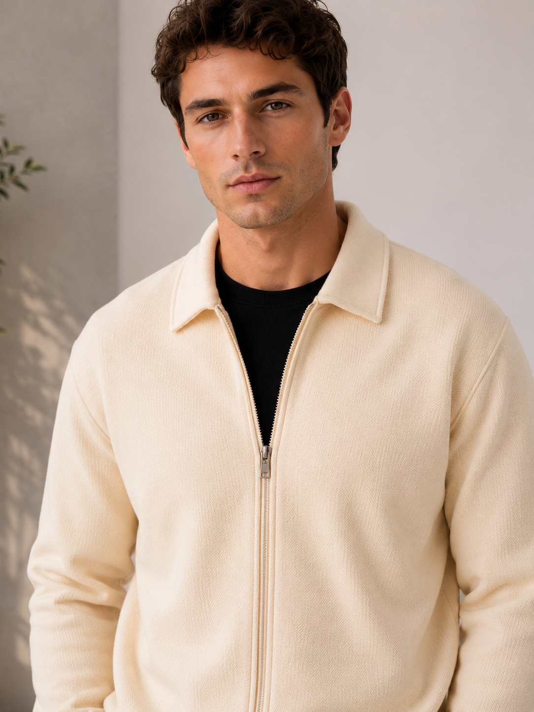 Studio Bej Polar Fermuarlı Sweatshirt - Hırka fason üretim görsel 2