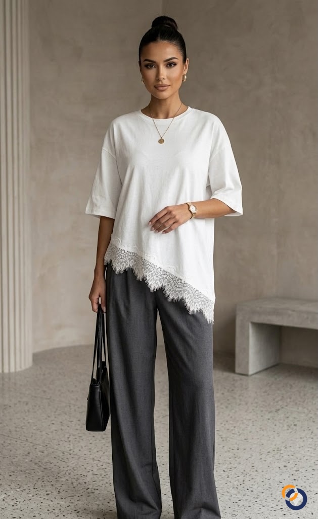 Dantel Detaylı T-Shirt