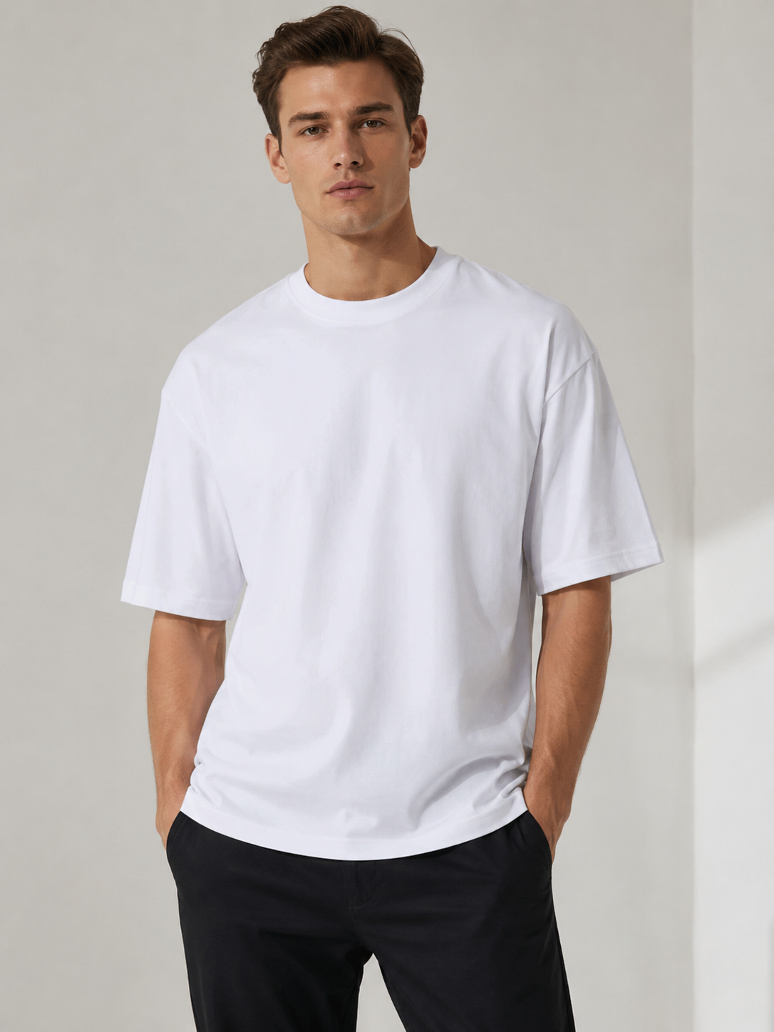 Studio Beyaz Oversize Tişört - T-shirt fason üretim