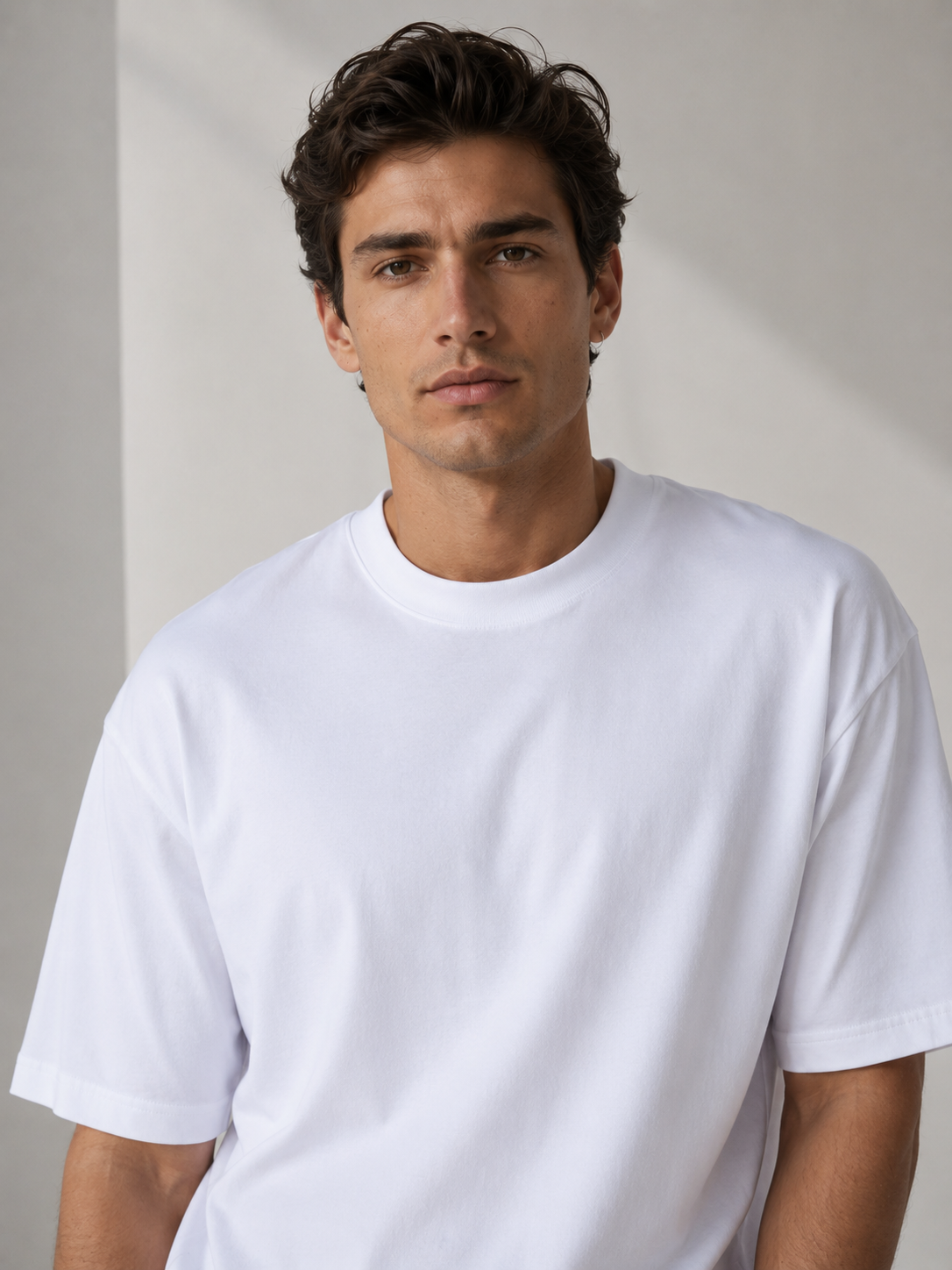 Studio Beyaz Oversize Tişört - T-shirt fason üretim görsel 4