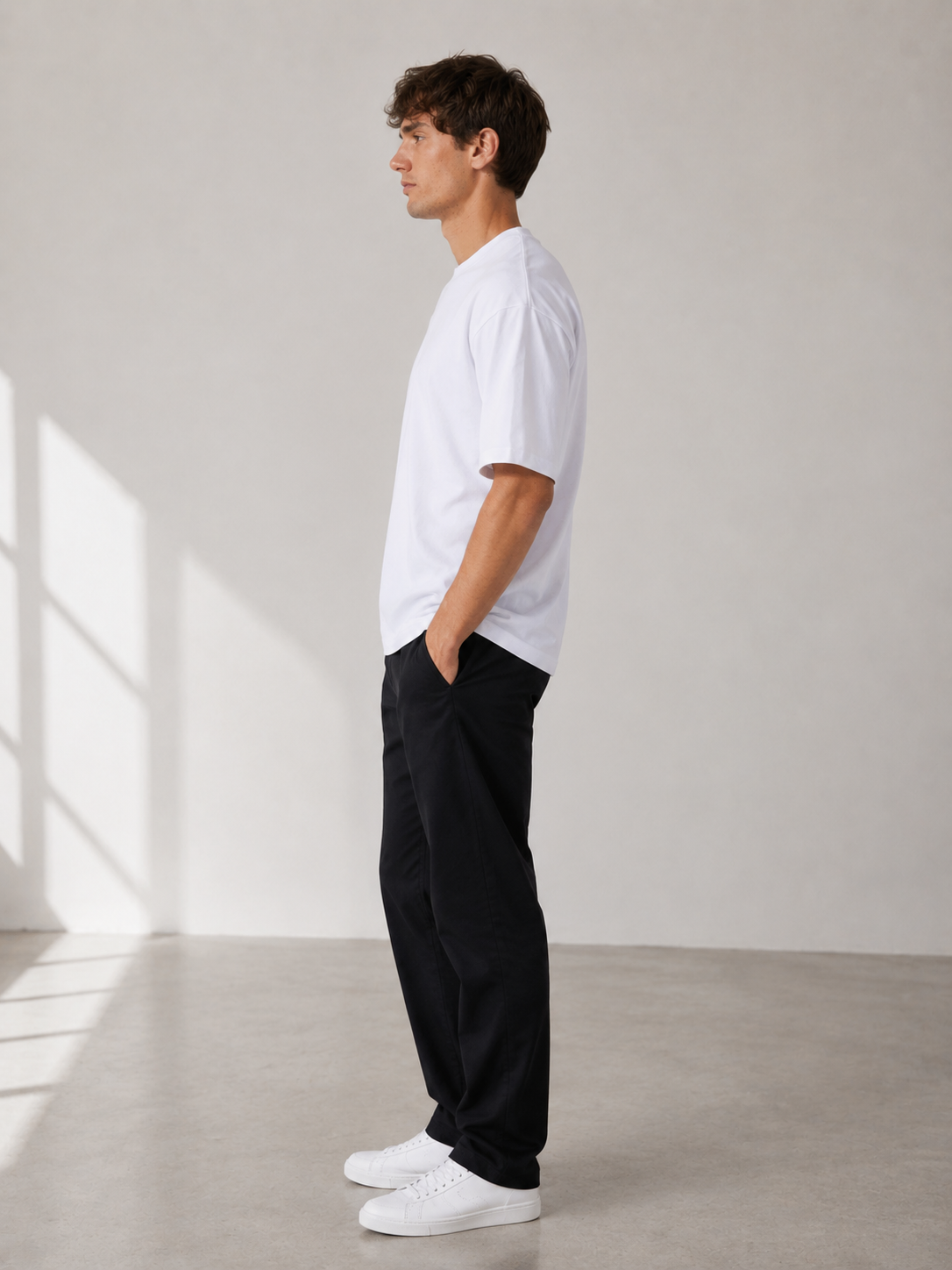 Studio Beyaz Oversize Tişört - T-shirt fason üretim görsel 2