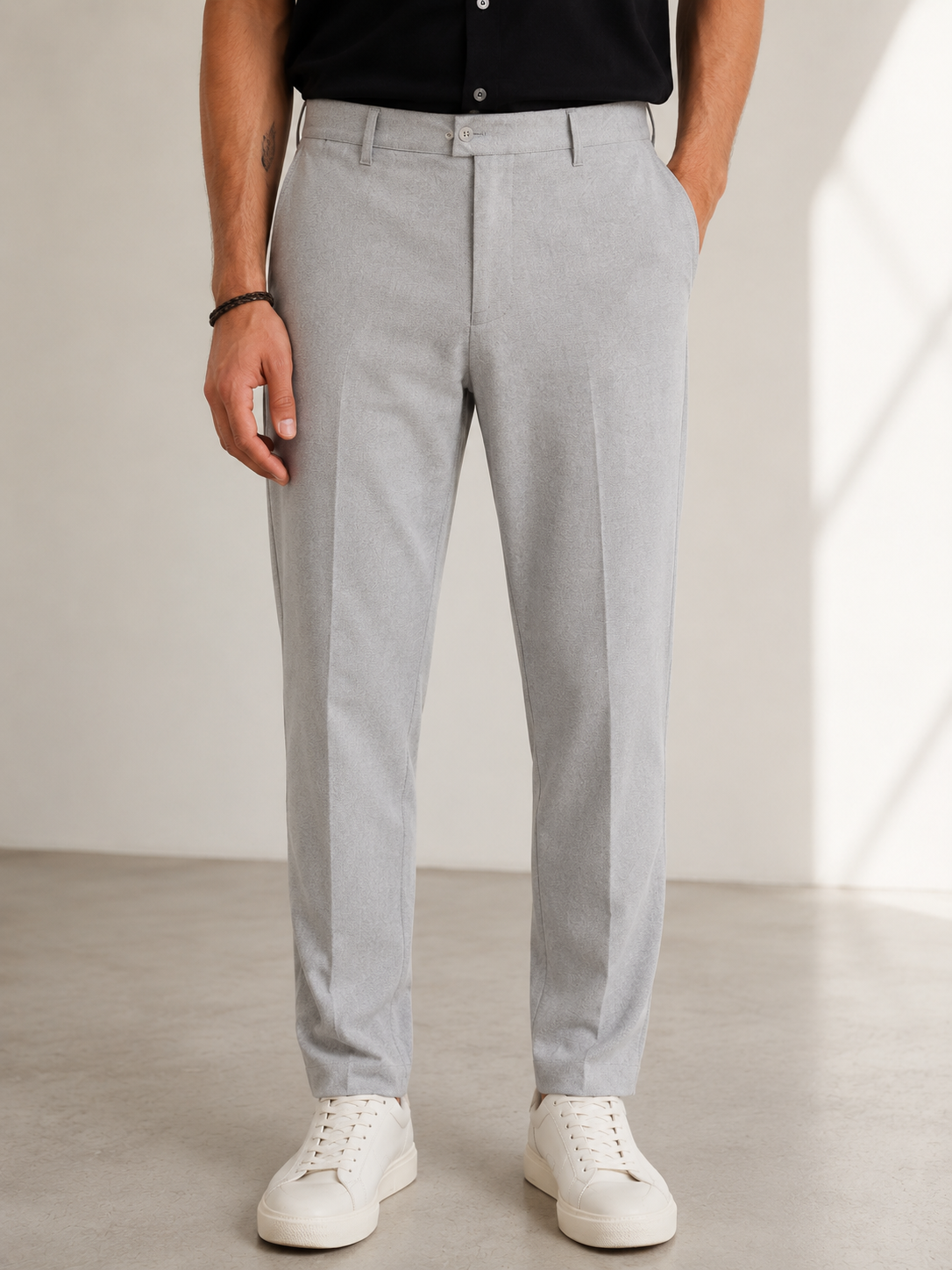 Studio Gri Slim Canvas Pantolon - Pantolon fason üretim görsel 2