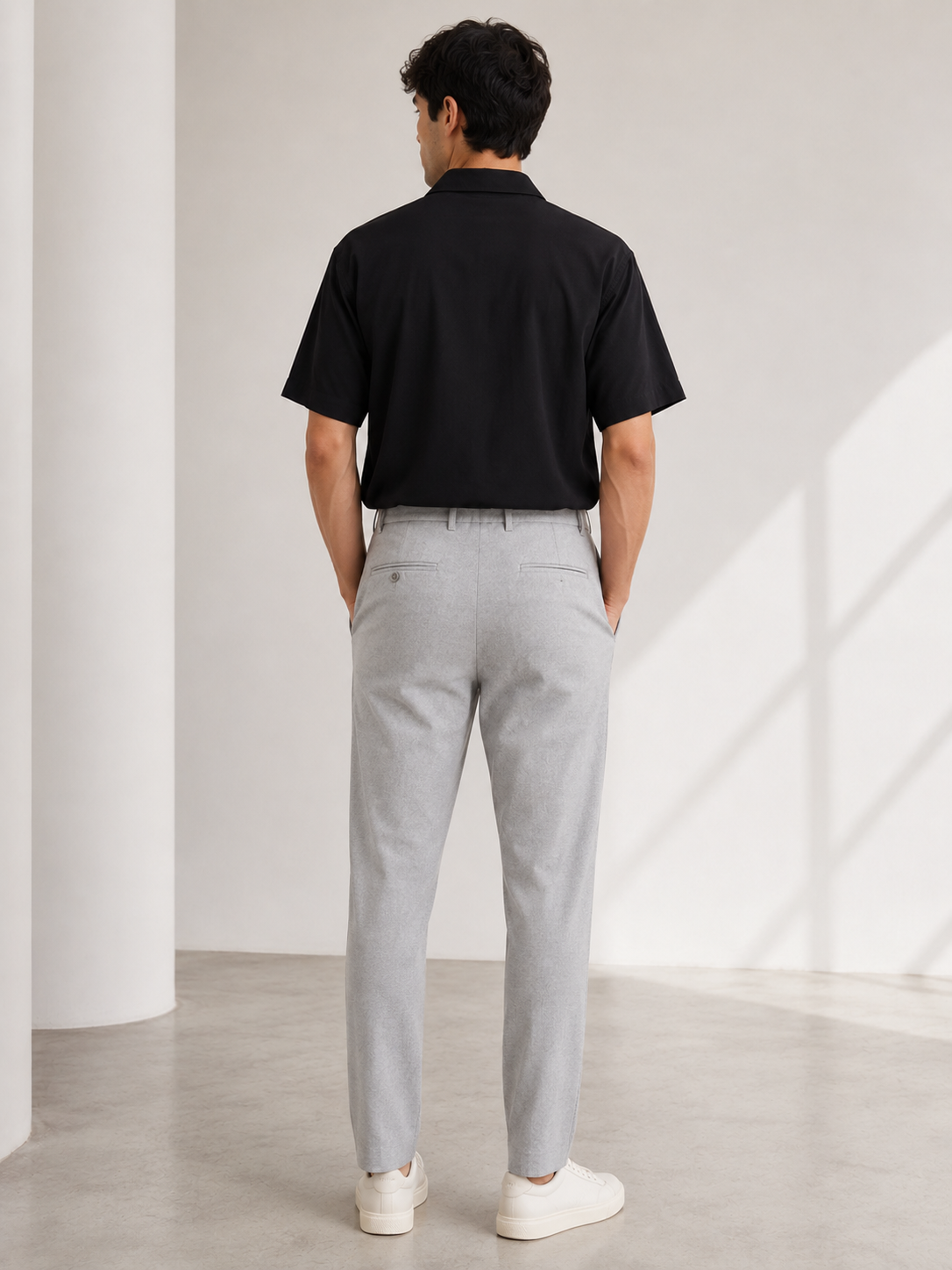 Studio Gri Slim Canvas Pantolon - Pantolon fason üretim görsel 4