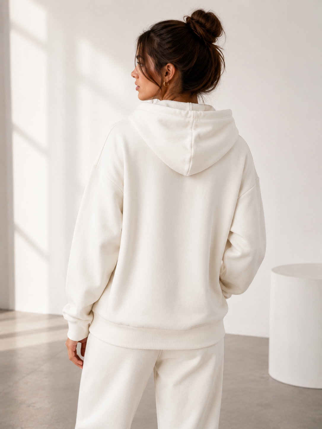 Studio Basic Fermuarlı Hoodie - Sweatshirt fason üretim görsel 3