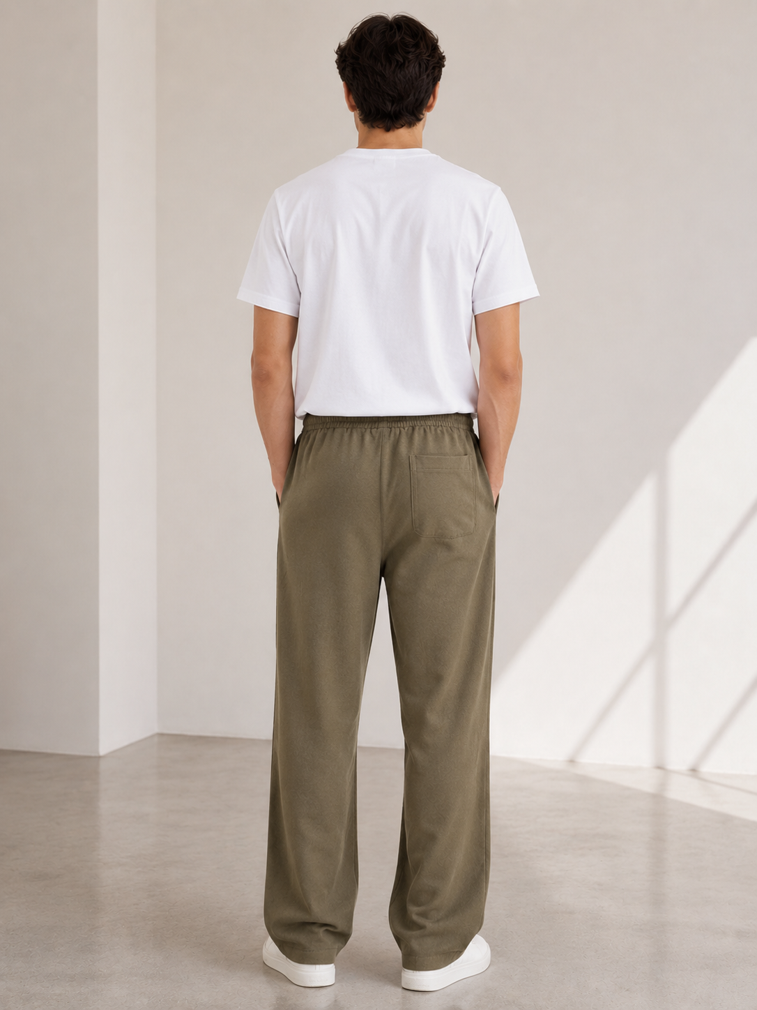 Studio Haki Müslin Baggy Pantolon - Pantolon fason üretim görsel 4