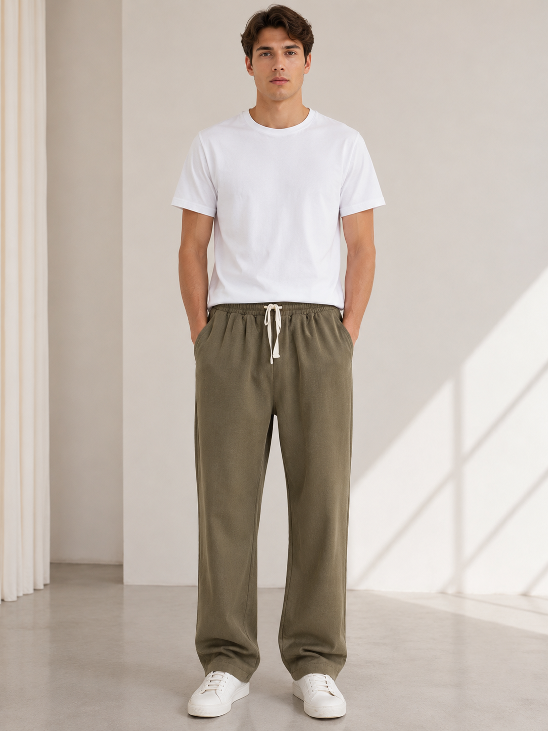 Studio Haki Müslin Baggy Pantolon - Pantolon fason üretim