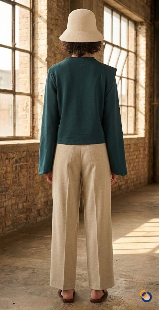 Şal Detaylı Oversize Tasarım Bluz - Bluz fason üretim görsel 2