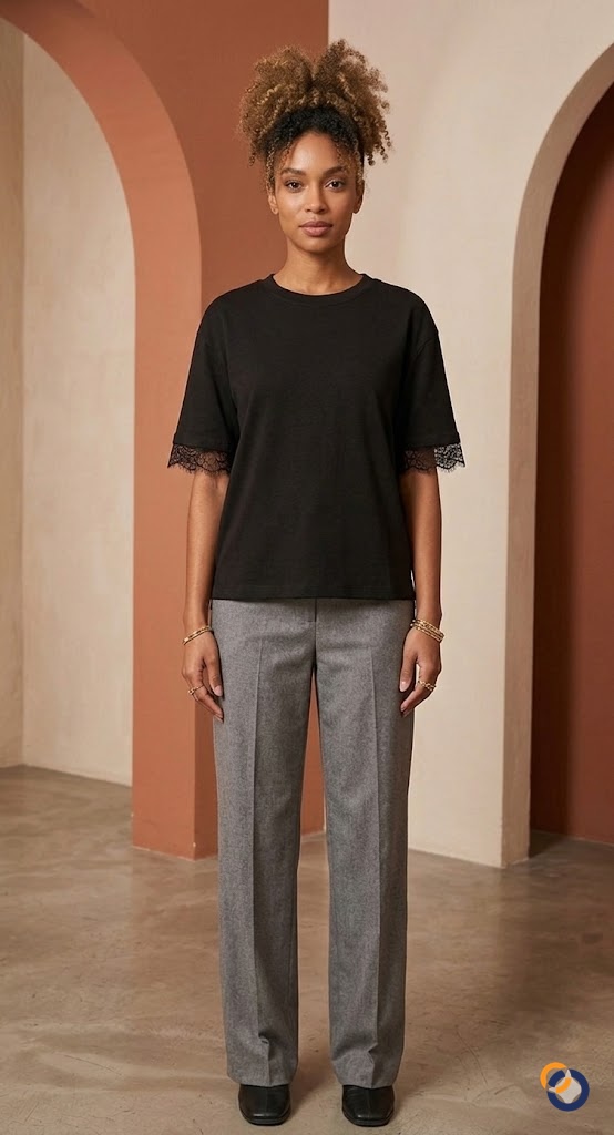 Arkası Dantel Detaylı T-Shirt