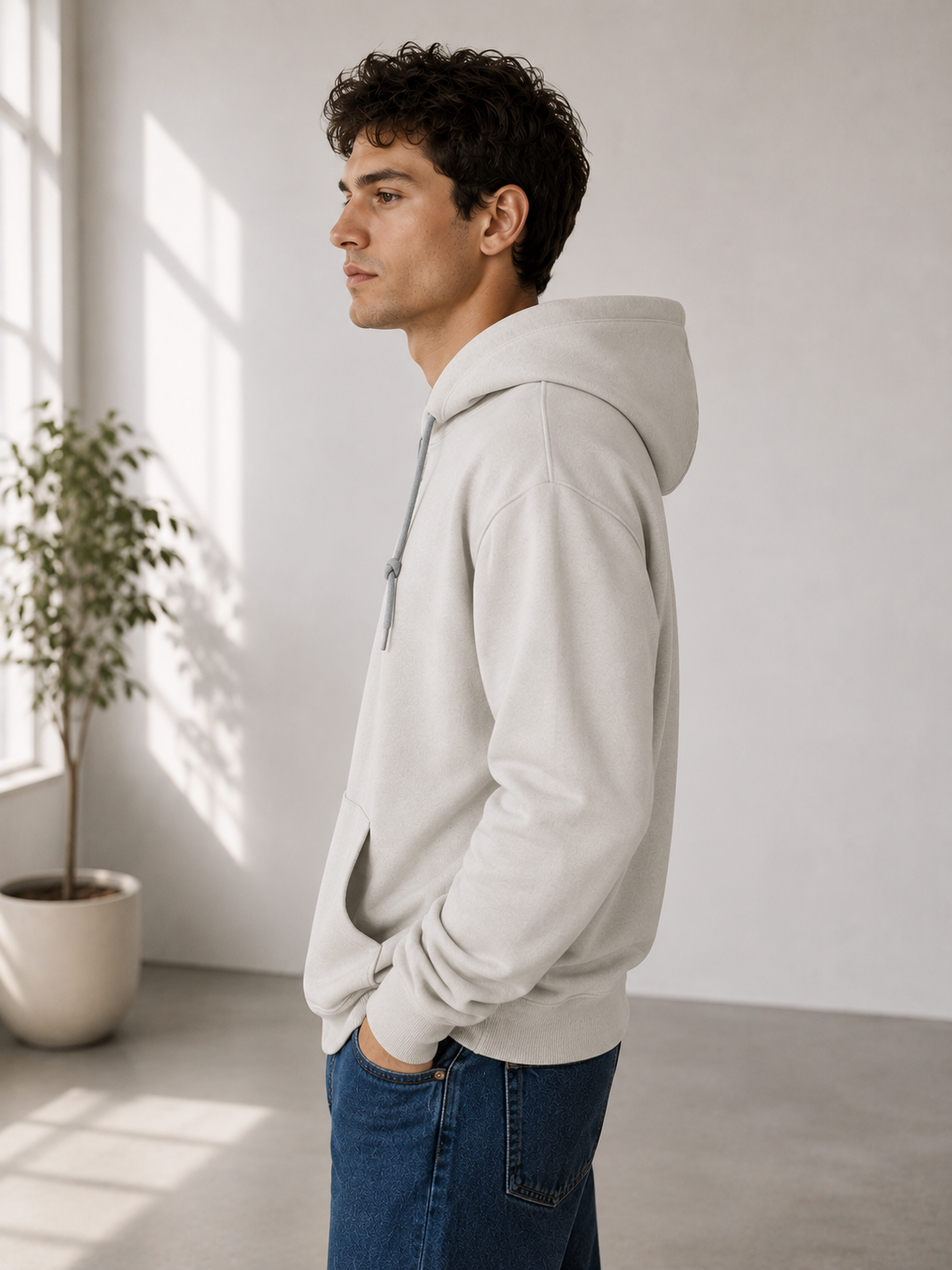Studio Taş Polar Zip Hoodie - Sweatshirt fason üretim görsel 3