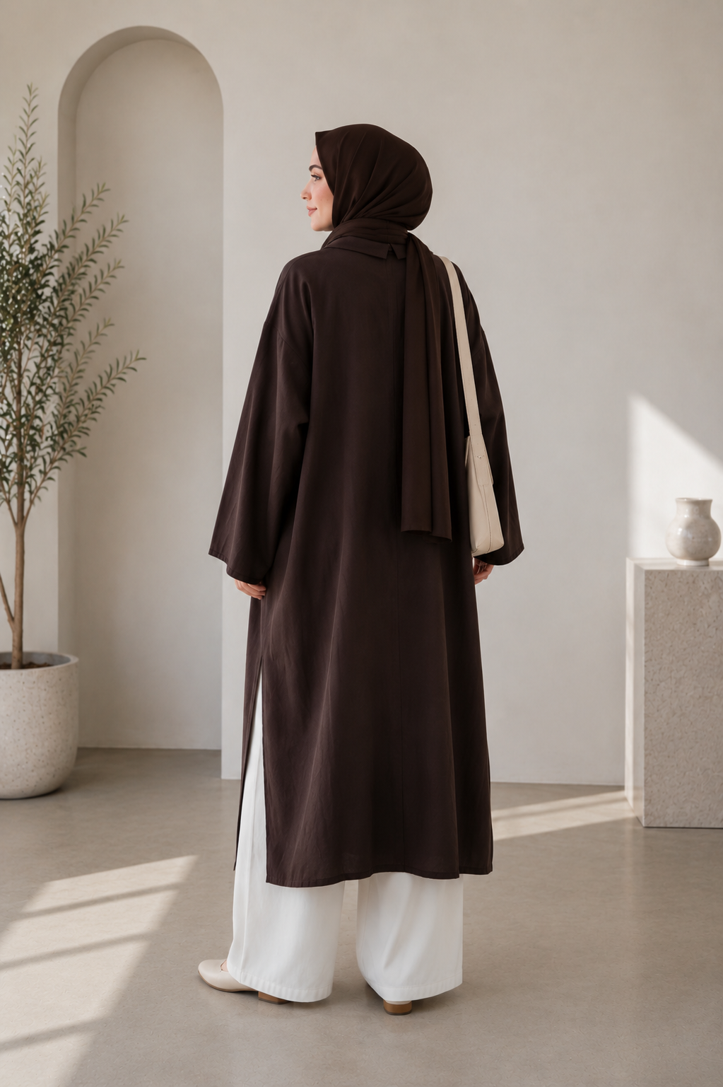 Studio Oversize Ferace - Gül Kurusu - Hırka fason üretim görsel 2