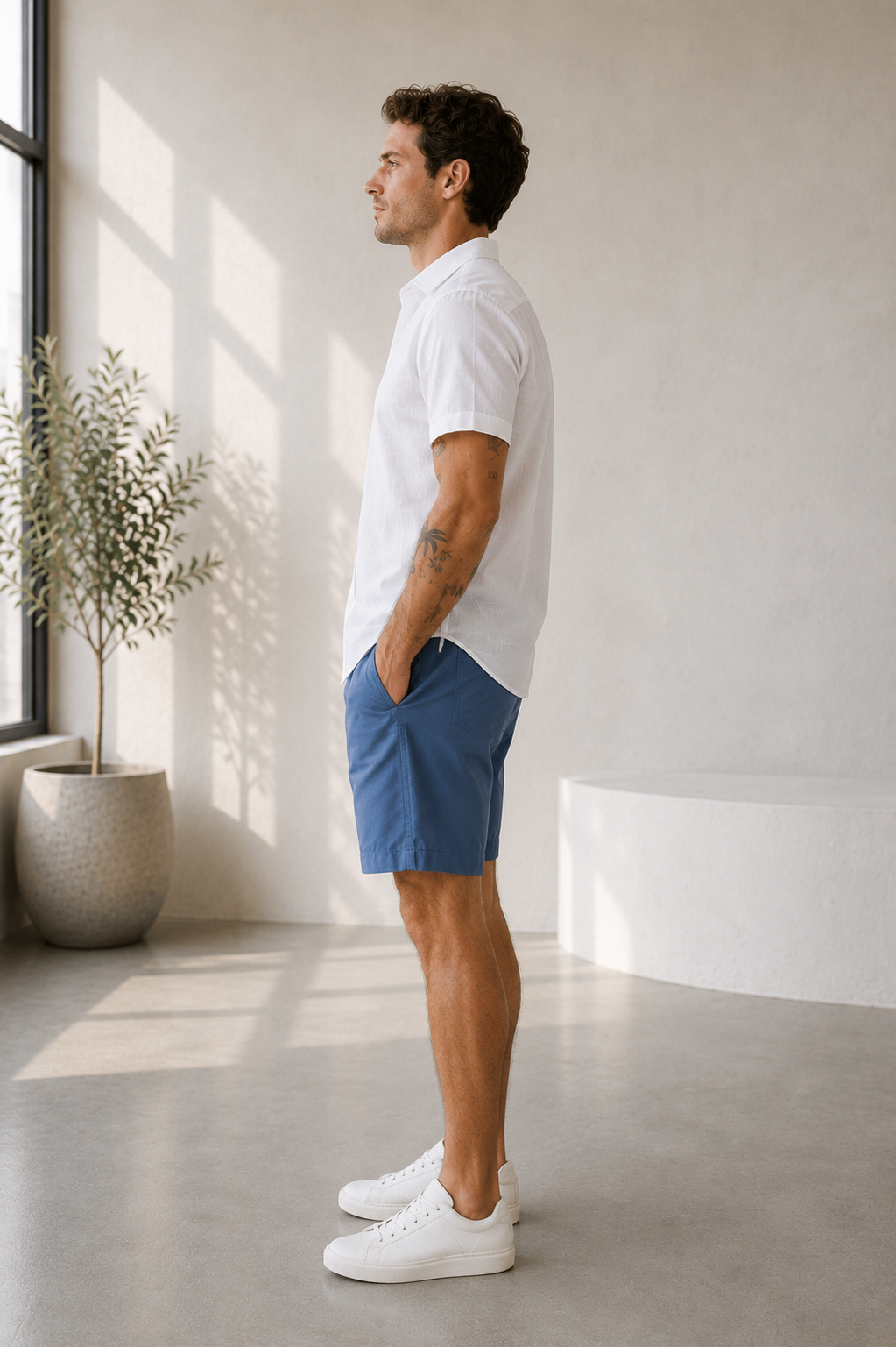 Studio Gabardin Bermuda Şort - Şort fason üretim görsel 3