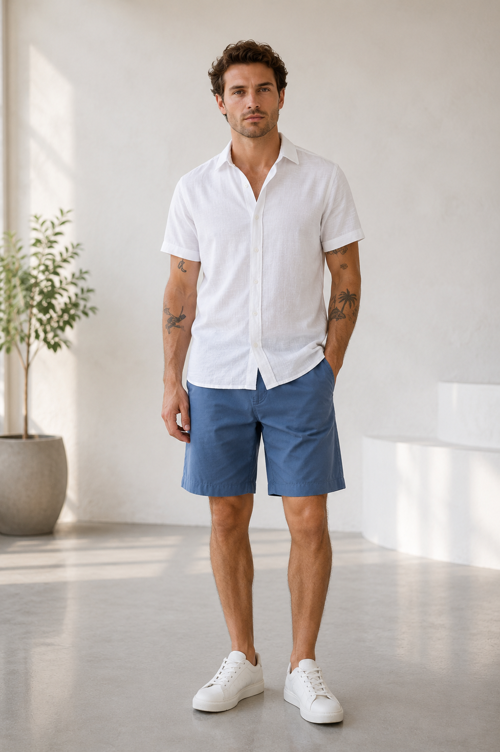 Studio Gabardin Bermuda Şort