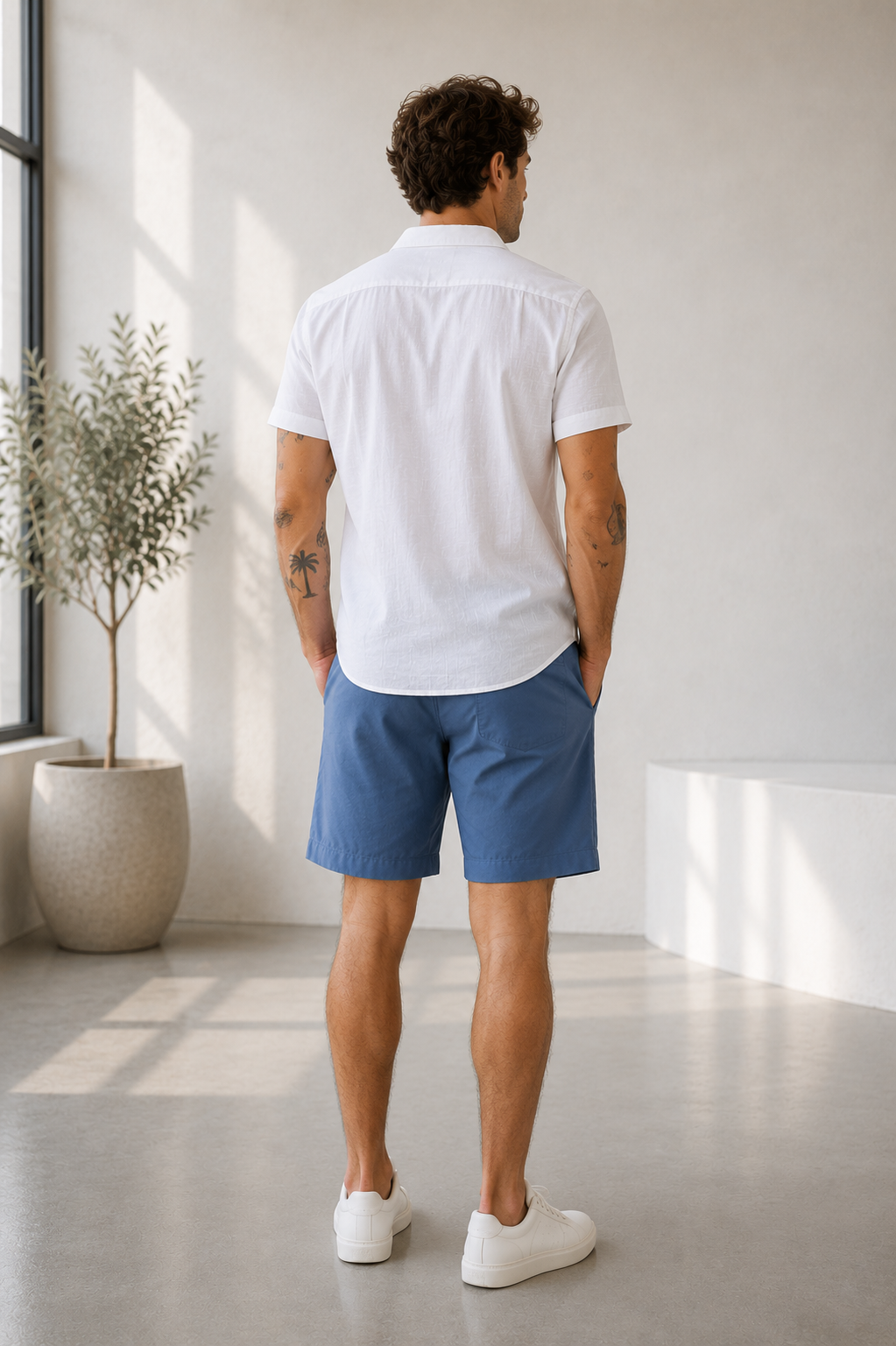 Studio Gabardin Bermuda Şort - Şort fason üretim görsel 4